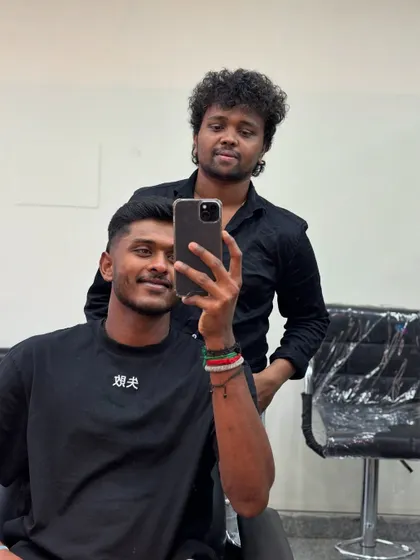 With the talented Sai Sudharsan. It's an honor to be the stylist for such an amazing player from the Gujarat Titans.