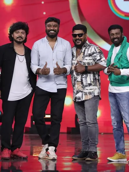 With my favorite master choreographers on the set of 'Dance Jodi Dance Reloaded 2' on Zee Tamil. It's an honor to share the stage with these legends.
