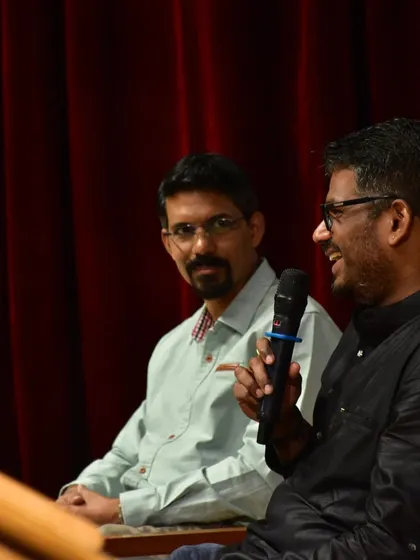 A moment during the Q&A session at IIM Bangalore. I believe in direct and unscripted engagement with students to foster critical thinking.