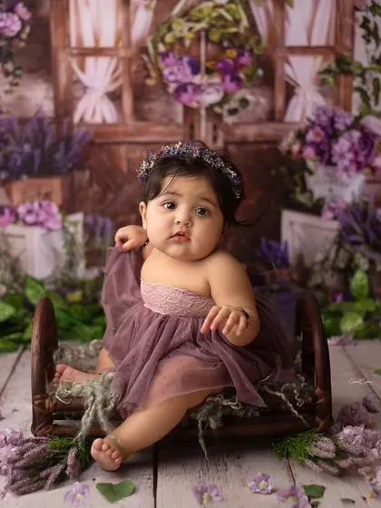 This little beauty is simply breathtaking. Sitting so perfectly in her lavender garden, she looks like a tiny, perfect doll.