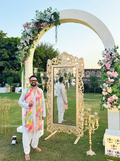 Setting the tone for a beautiful event at The Jaibagh Palace in Jaipur. The decor was as vibrant as the celebration.