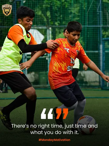"There's no right time, just time and what you do with it." A powerful message to our players to seize every moment on their football journey.