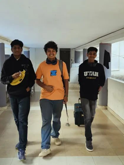 Here we are! Arriving at a competition venue, ready to take on the challenge. The excitement and team spirit are just contagious.