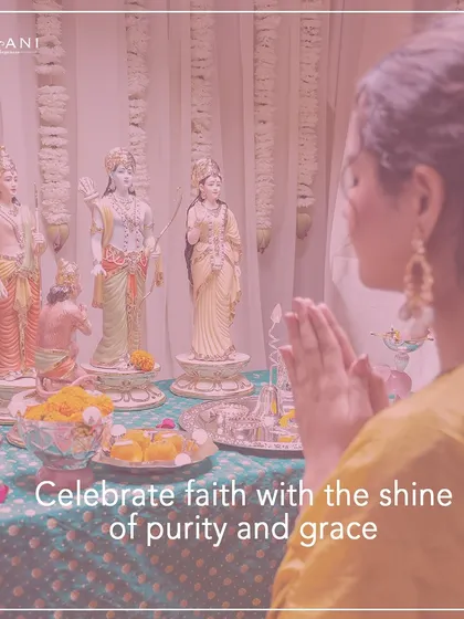 Celebrate faith with the shine of purity and grace. This image captures a moment of prayer before the Devaarya Ram Darbar, echoing the blessings of Dussehra and the spirit of the festive season.
