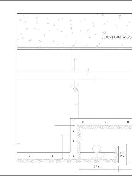 This is where our drawing board begins to turn into reality. This image shows a technical drawing for a ceiling cove lighting detail, a small but crucial element in creating layered, ambient light.