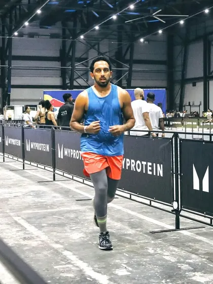 Another running leg during the Hyrox competition in Mumbai. Endurance is just as important as strength in these events.