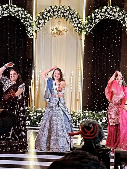 The bride dancing with her mother and another family member. It's so special when different generations dance together.