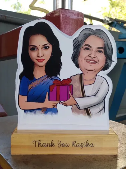 This beautiful caricature cut-out for "Rasika" shows how elegant and personal these gifts can be.