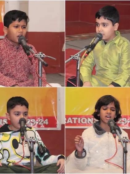 A collage featuring our youngest performers, the 'little champs' who filled the temple with their innocent and melodious voices.
