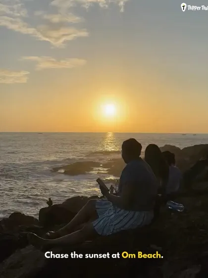 Chasing the sunset at Om Beach. This is a daily ritual in Gokarna, and there is nothing like sharing this magical moment with your travel tribe, with a guitar playing in the background.