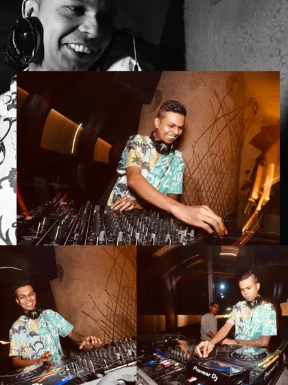 A collage of different moments from the same night, showing various angles and my happy expressions while I work.