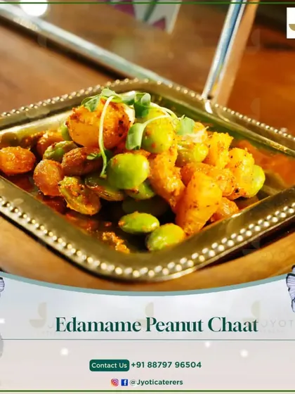 A healthy and flavourful Edamame Peanut Chaat. This dish combines the freshness of edamame with the crunch of peanuts for a delightful and nutritious snack.