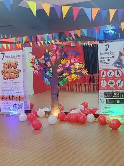 A clear shot of the event setup for the Kids Summer Camp. The banners provide all the details about the 15-day workshop, from the activities included to the schedule.