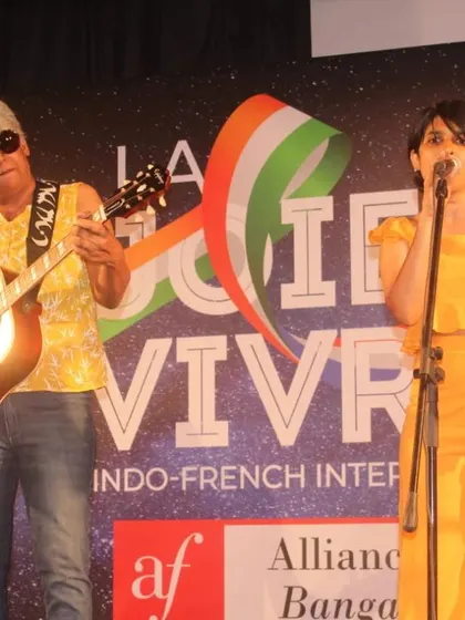 Performing at the Indo French International Festival. It is always a joy to perform at cultural festivals that celebrate the connection between India and France through music and art.