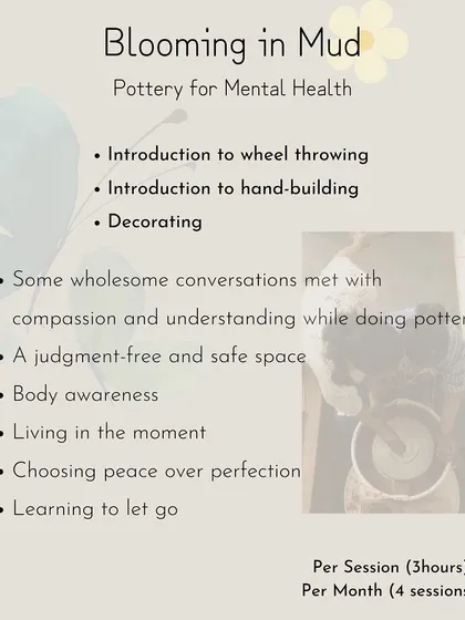 A detailed look at our 'Blooming in Mud' offering, which includes an introduction to wheel throwing, hand-building, and decorating in a judgment-free space.