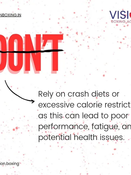 Crash diets and extreme calorie restriction have no place in a fighter's regimen. They lead to poor performance, fatigue, and potential health issues that will derail your progress.