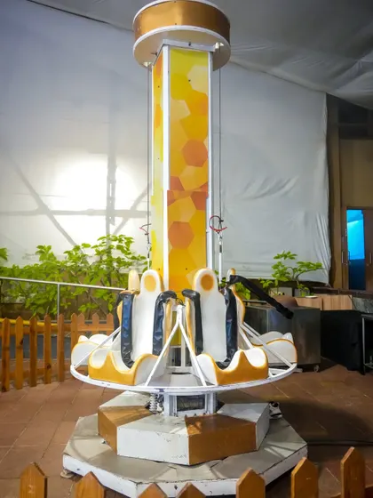 For a bit more excitement, this mini drop tower ride lifts guests up and provides a fun, gentle drop, bringing a real amusement park feel to your celebration.