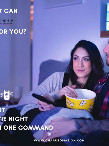 Start your movie night with one simple voice command. This creates a cozy cinema experience, allowing you and your partner to relax and enjoy the film without any setup hassle.