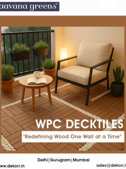 Even a small balcony can become a cozy personal retreat. For this space, I used my interlocking WPC deck tiles, which are stylish, weather resistant, and very easy to install. Paired with a comfortable chair and some greenery, it becomes the perfect corner to relax and unwind.