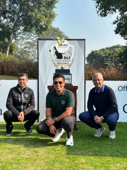 The Leadership Trio at the DLF Golf League: The passion and perseverance behind our academy. This photo captures the leadership team, whose dedication and love for the game are the driving force behind our community and its success.