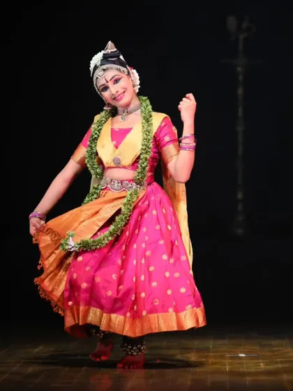 A joyful moment from Gowri Manohari's Rangaabhivandane. Her energy and passion were truly infectious, and the audience celebrated with us.