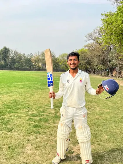 A masterclass innings. Our player Mayank Malhotra celebrates his unbeaten 132 that led the team to victory in a high-stakes premium division match. We train our batsmen to build innings and win games under pressure.