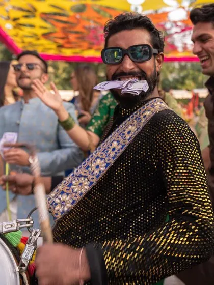 The dhol player is the heart of a Punjabi party, and this one was incredible.