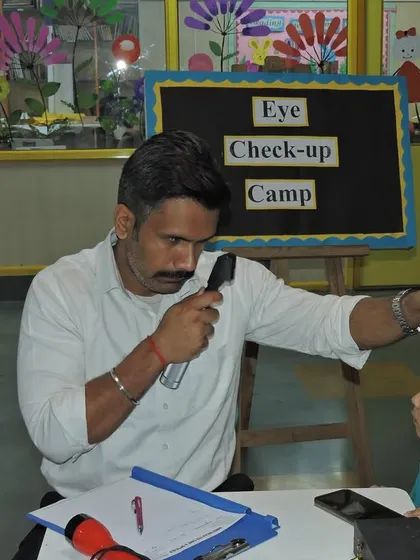 Even our youngest students participate in the eye check-up camp, helping us ensure that any potential issues are identified and addressed early.
