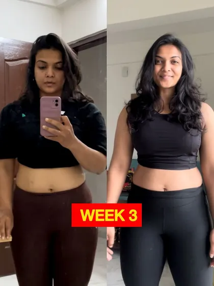 A week 3 progress picture from my sustainable transformation journey. I share these updates to show that real change is a gradual process of small, consistent wins.