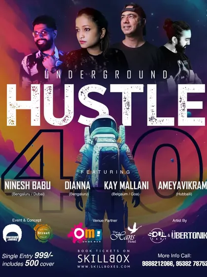 The poster for my debut in Hubli at "Underground Hustle 4.0," a major event for the local scene.