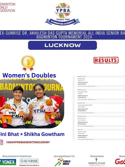 Another Gold for our top Women's Doubles pair, Ashwini Bhat and Shikha Gowtham, at the All India Senior Ranking tournament in Lucknow.