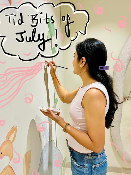 A tidbit from my month: working on this sweet nursery mural. Painting these gentle characters is always a highlight.