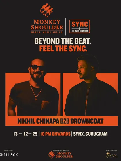 The poster for the Nikhil Chinapa B2B Browncoat SYNC event in Gurugram.