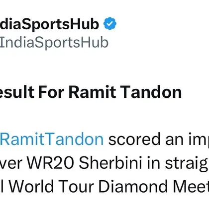 A great result for our player Ramit Tandon, as reported by IndiaSportsHub. He scored an impressive victory over a World Rank 20 player at the inaugural World Tour Diamond Meet.