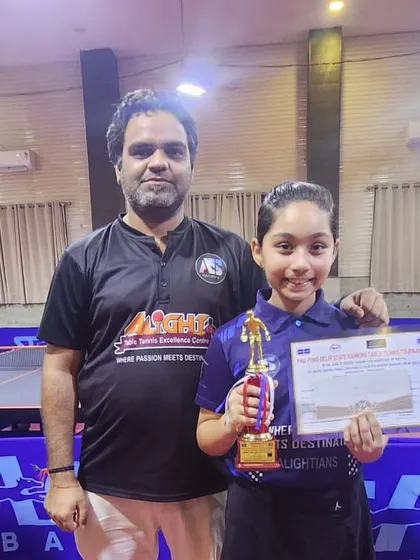 Shanaya Tyagi, who won the GOLD MEDAL in the U-13 Girls category at the 2nd Delhi State Tournament.