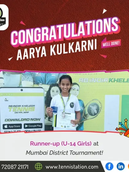 Congratulations to Aarya Kulkarni for her performance as the Runner-up in the U-14 Girls division at the Mumbai District Tournament. A great result from a promising player.