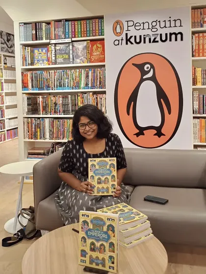 Author Ashwitha Jayakumar posing with her work at our store. We are always thrilled to celebrate new releases with the creators themselves.