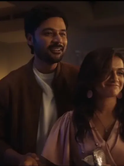 A warm, evening look for a couple in a recent TV commercial. The makeup was designed to feel romantic and soft under the studio lights.