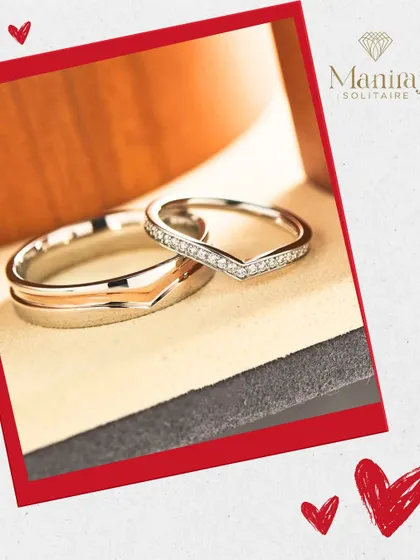 Two hearts, one promise. I love creating custom wedding bands that reflect a couple's unique bond. This set features a classic men's band and a delicate, curved diamond band for her, designed to fit together perfectly.
