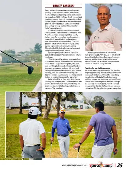 We were featured in Sports Champ Magazine, highlighting our mission to build champions for life through world-class coaching and sports science support.