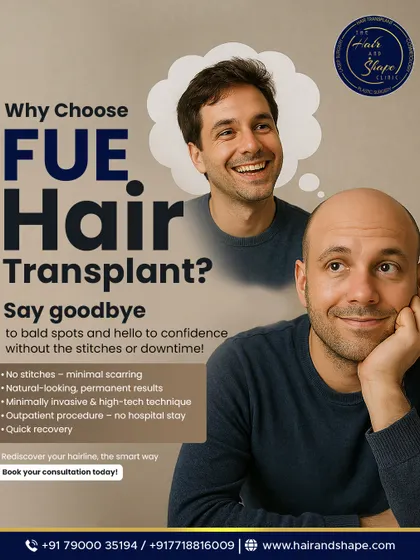 Why choose FUE Hair Transplant? It's a high-tech technique with no stitches, minimal scarring, and quick recovery for permanent, natural-looking results.