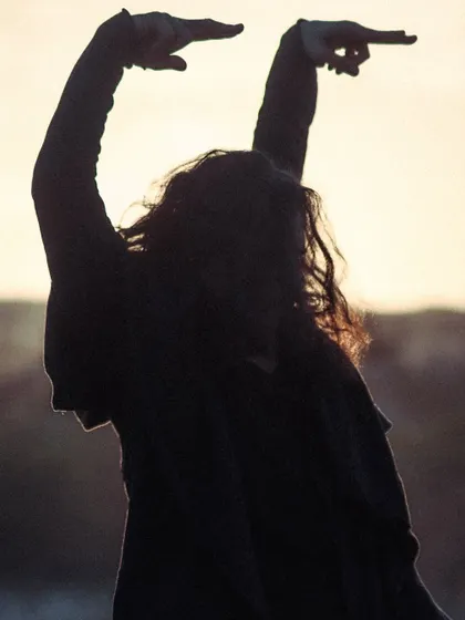 The silhouette of my arms and hands, shaping the air as part of the Flamenco expression.