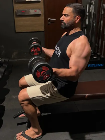 The concentration required for proper form. Even on accessory movements, the focus is on quality to maximize gains and prevent injury.