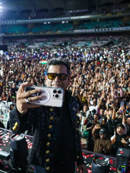 We bring legends to the stage and connect them with their audience on a massive scale. The iconic A.R. Rahman captures a moment with tens of thousands of his fans, a testament to the epic, stadium-sized experiences we deliver for the world's biggest artists.