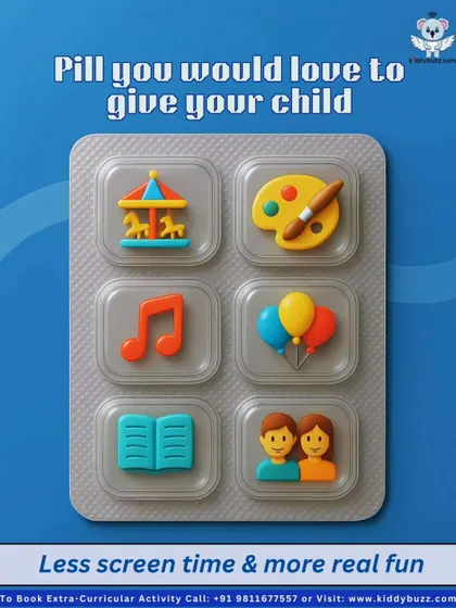 If only parenting had a magic pill! This image of a blister pack filled with activity icons perfectly captures our mission: to provide a dose of real fun and less screen time.