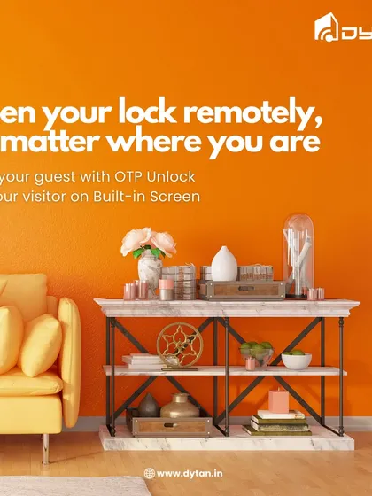 Peace of mind is always within reach. This image shows a comfortable living space, secured by a smart lock that you can control from anywhere.
