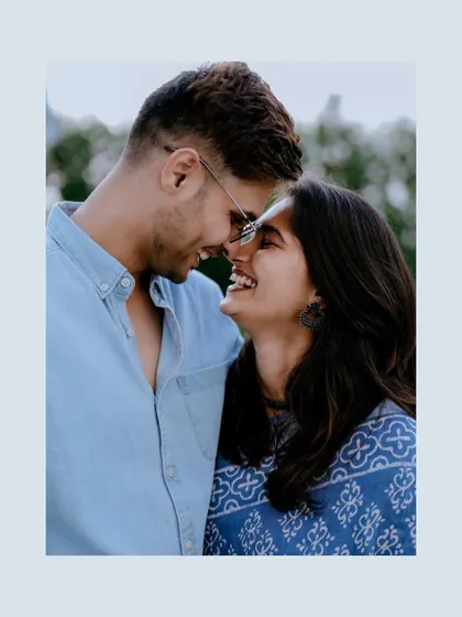 A duplicate of the intimate close-up, perfect for highlighting the couple's deep connection and shared smiles.
