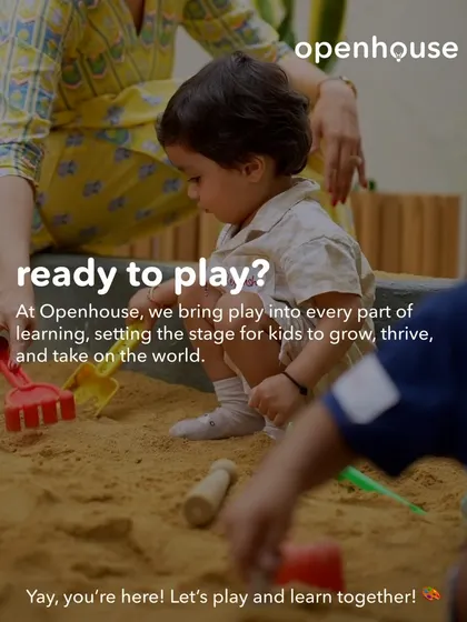 Ready to play? At Openhouse, we bring play into every part of learning. A child explores a sandpit, a classic sensory activity that allows for open-ended, creative exploration.