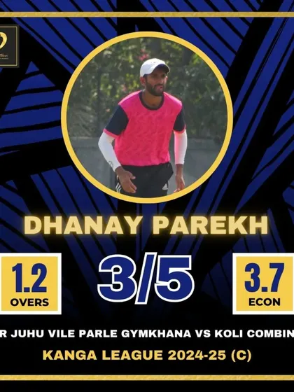Dhanay Parekh with another game-changing spell in the Kanga League, taking 3 wickets in just 8 balls.