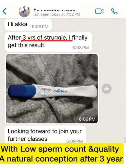 This journey is for husbands too. When this couple came to me, they were struggling with low sperm count and quality. After 3 years, with changes in diet and lifestyle, they finally got their positive result. It shows that when you work together, miracles can happen.